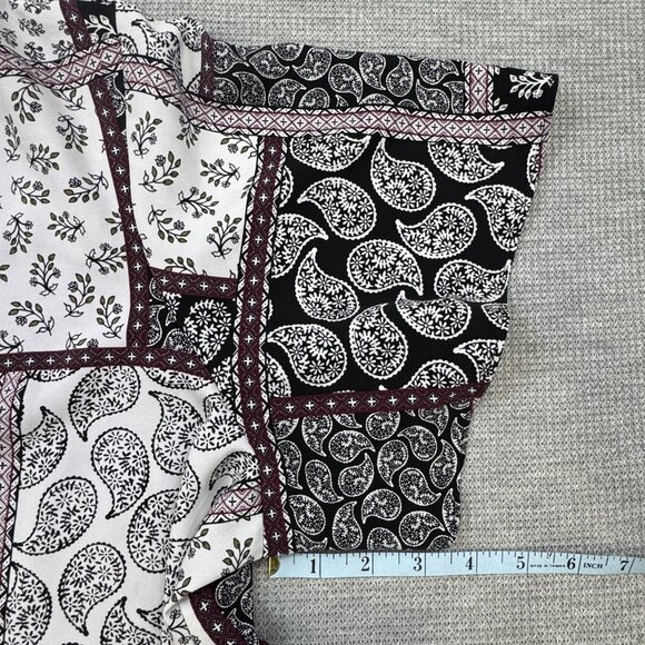 Jones New York Womens 3X Multicolor Paisley Patchwork Tunic Blouse Short Sleeve - Picture 12 of 14